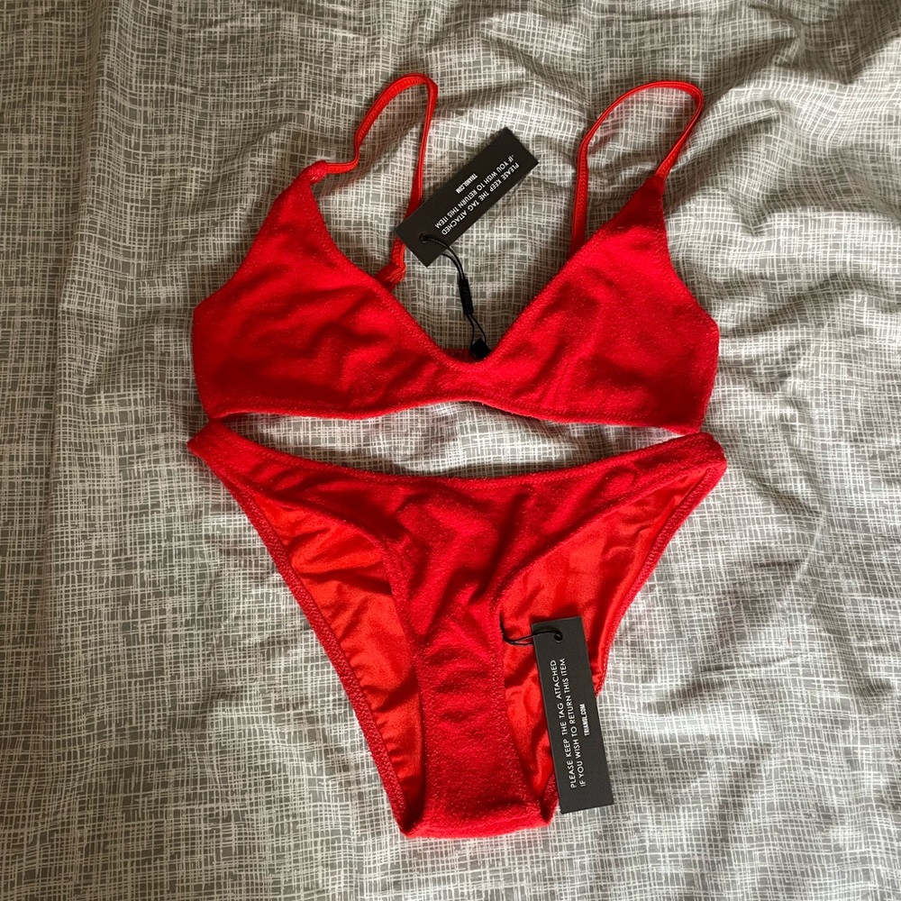 maia cerise terry triangl bikini